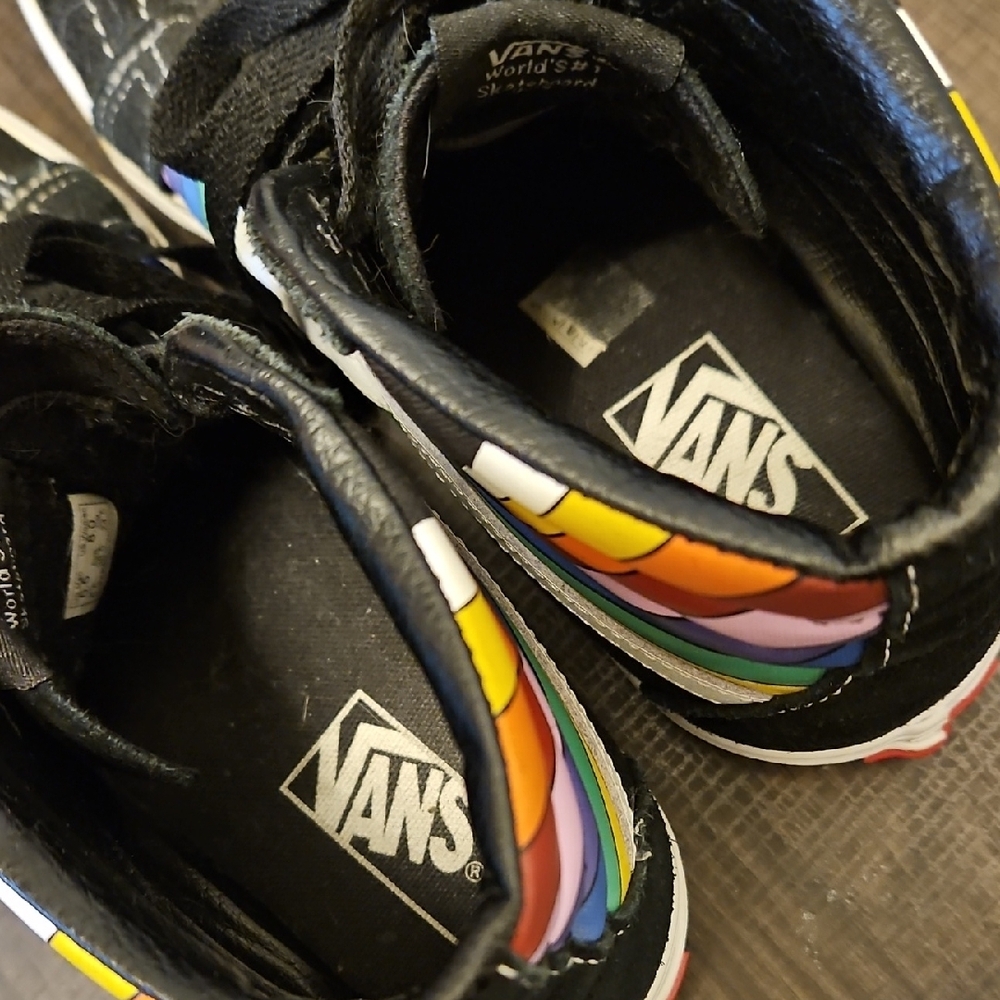 Vans Black and Red High-Top Sneakers - Picture 3 of 6